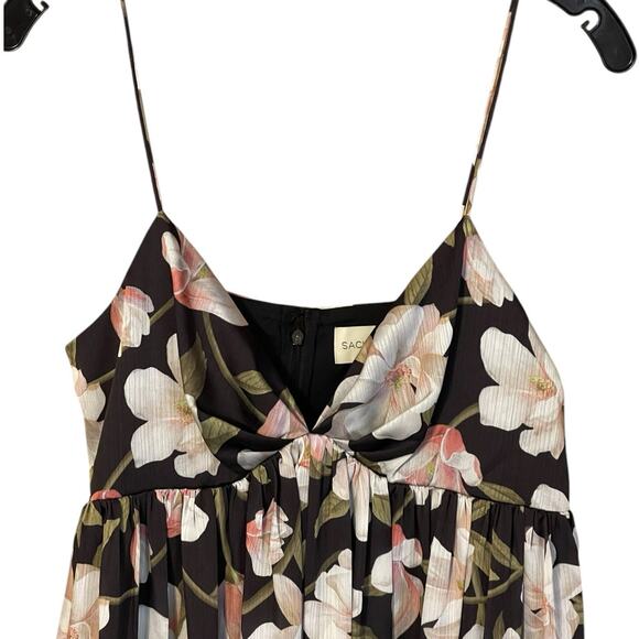 Sachin + Babi New Size 10 Jessica Floral V Neck Empire Waist Gown Ebony Garden - Picture 5 of 9